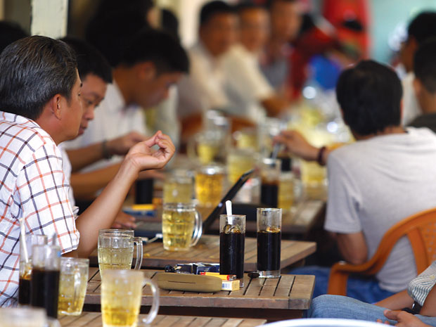 Sidewalk cafes in Saigon